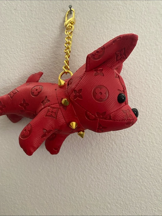 Accessories - Designer-Inspired Red Dog Keychain Charm
